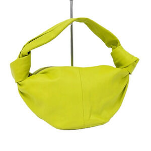 Bottega Veneta Double Knot Top Handle Handbag Leather Fluorescent Yellow